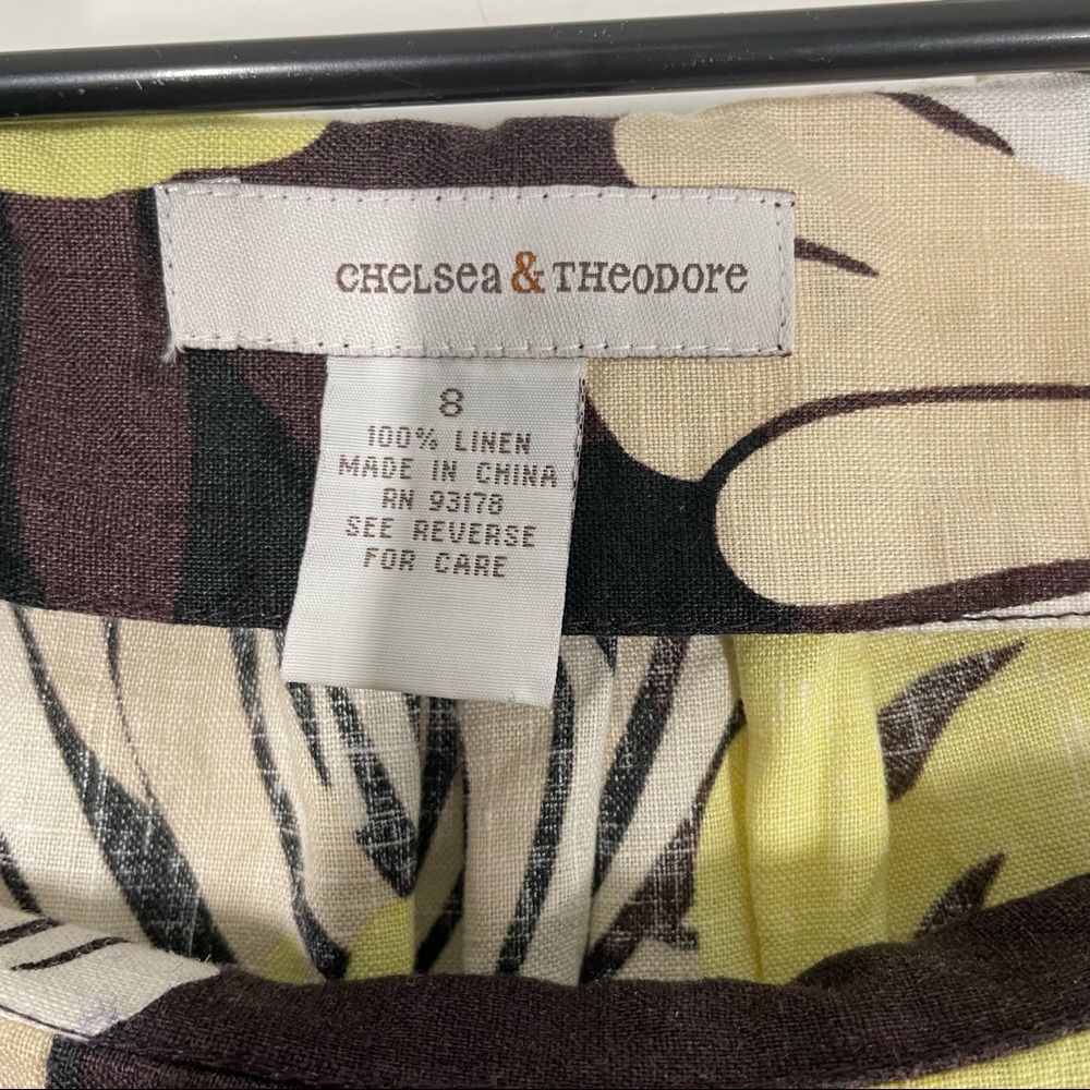 Chelsea & Theodore 100% Linen Floral Cap Sleeves Dress size 8 - Picture 10 of 11